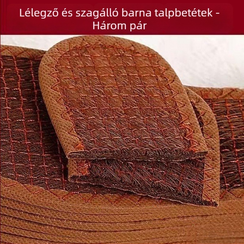 Barna talpbetét kókuszrostból, nedvszívó és lélegző, uniszex