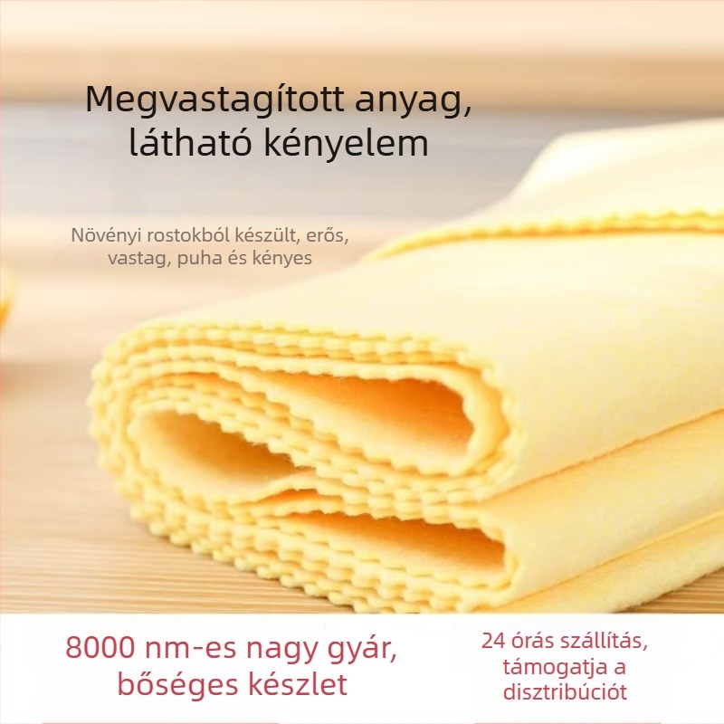 Sárga loofah konyhai törlőkendő, vastagított, edények tisztítására, zsírtalanító, szálmentes, nedvszívó