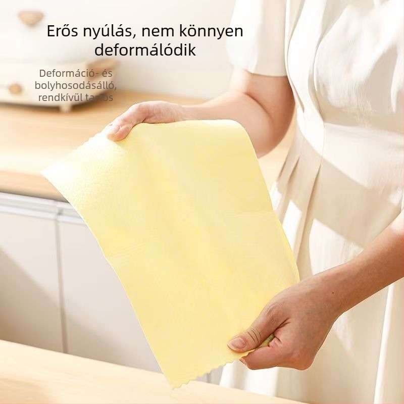 Sárga loofah konyhai törlőkendő, vastagított, edények tisztítására, zsírtalanító, szálmentes, nedvszívó