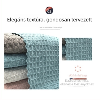 Mikroszálas vafla mintázatú törlőkendő, rendkívül nedvszívó, szöszmentes, konyhai törlőkendő mosogatáshoz