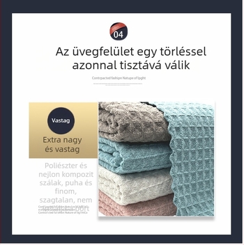 Mikroszálas vafla mintázatú törlőkendő, rendkívül nedvszívó, szöszmentes, konyhai törlőkendő mosogatáshoz