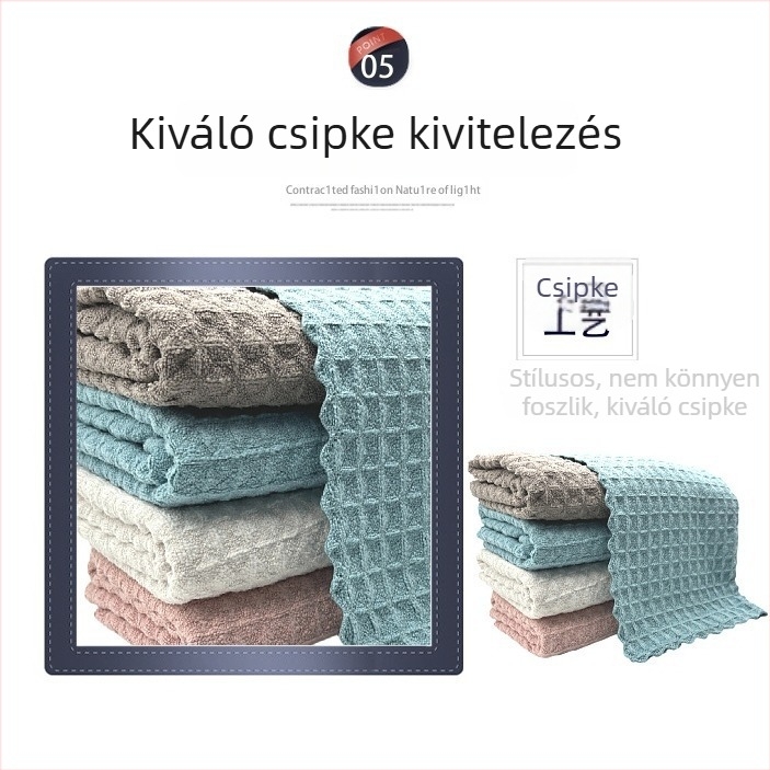 Mikroszálas vafla mintázatú törlőkendő, rendkívül nedvszívó, szöszmentes, konyhai törlőkendő mosogatáshoz
