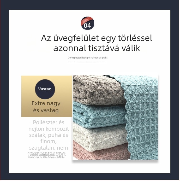 Mikroszálas vafla mintázatú törlőkendő, rendkívül nedvszívó, szöszmentes, konyhai törlőkendő mosogatáshoz