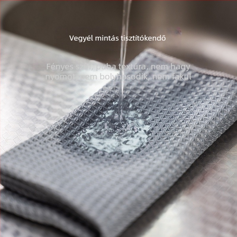 Waffle szövésű háztartási tisztítókendő, nedvszívó és szálmentes, kendő konyhához, fürdőszobához és bútorokhoz