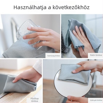 Mikroszálas kendő hal pikkely mintával, rendkívül nedvszívó, konyhai takarításra