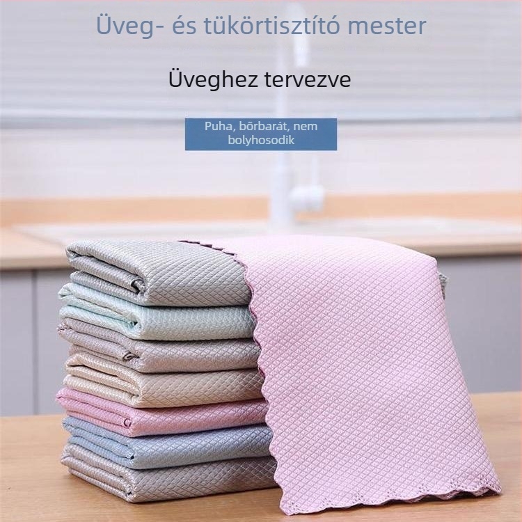 Mikroszálas kendő hal pikkely mintával, rendkívül nedvszívó, konyhai takarításra