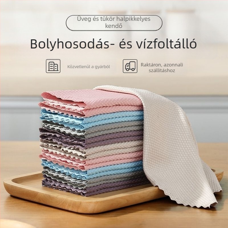 Mikroszálas kendő hal pikkely mintával, rendkívül nedvszívó, konyhai takarításra