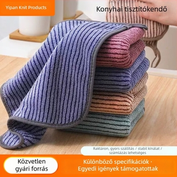 Csíkos mosogatókendő, vastagított, nedvszívó, megerősített szélekkel, olajat nem felszívó, szálmentes, konyhához, testreszabható