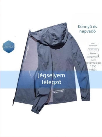 Férfi kapucnis napvédő felső – Ice Silk, hosszú ujjú, szabadtéri horgászat és kerékpározás