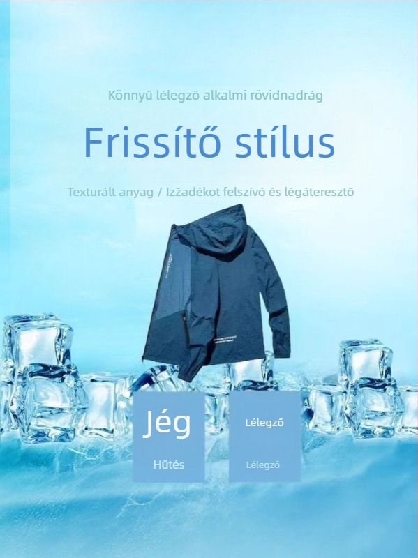 Férfi kapucnis napvédő felső – Ice Silk, hosszú ujjú, szabadtéri horgászat és kerékpározás