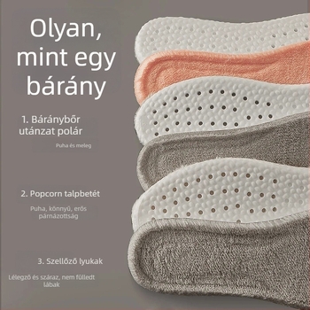 Szuper puha báránygyapjú meleg talptalp sporthoz – ütéscsillapító, vastag bolyhos fleece-betétes téli talptalp