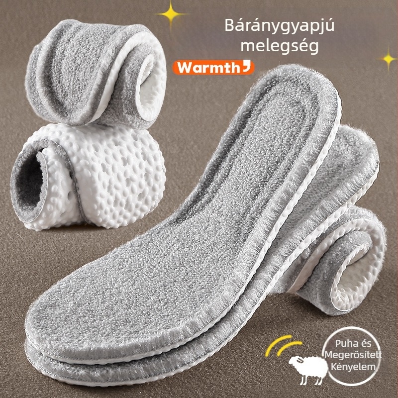Szuper puha báránygyapjú meleg talptalp sporthoz – ütéscsillapító, vastag bolyhos fleece-betétes téli talptalp