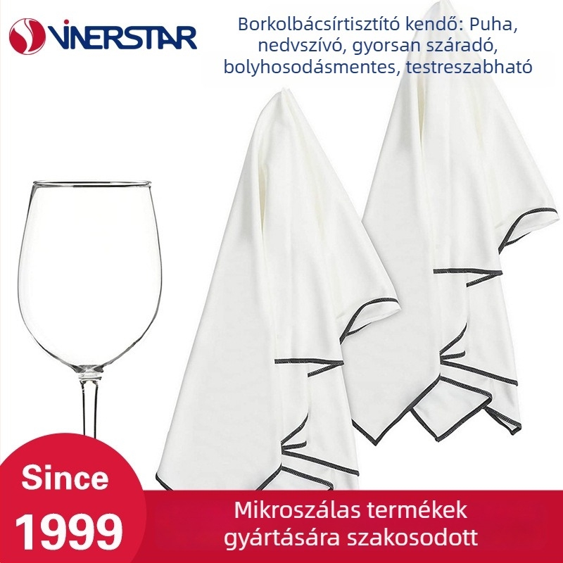 Ultra-szálas mikroszálas törlő poharakhoz, nedvszívó, szöszmentes, nem hagy vízfoltot, nyomtatott mintával
