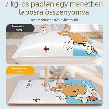 Vákuumos tömörítő tasak ruhákhoz, paplanokhoz és párnákhoz, újrahasználható tárolózsák diákok poggyászához, 2m