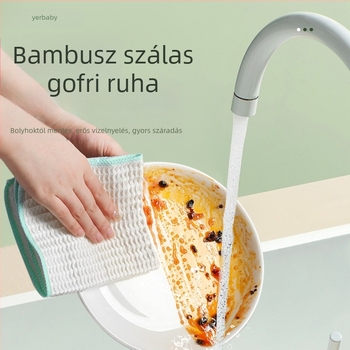Mikroszálas konyhai rongy kockás mintázattal, vastag és kopásálló, olajat felszívó, szöszmentes, edényekhez és tálakhoz