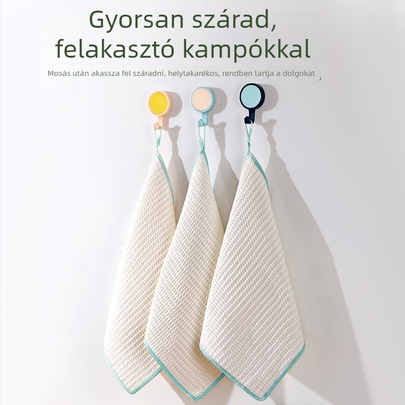 Mikroszálas konyhai rongy kockás mintázattal, vastag és kopásálló, olajat felszívó, szöszmentes, edényekhez és tálakhoz