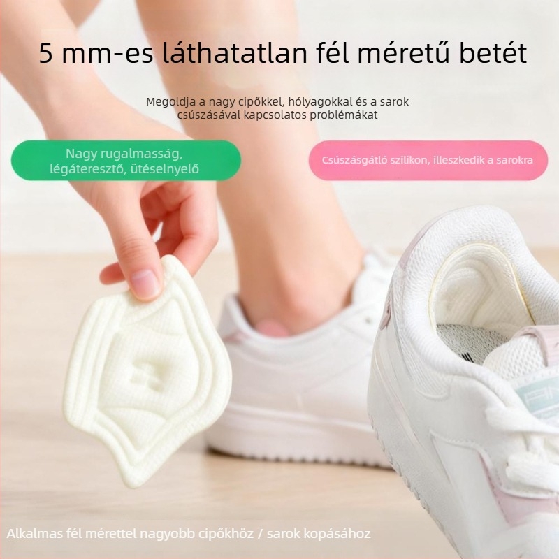 Fél méretű talpbetét csúszásmentes sarokbetéttel magas sarkúhoz és sportcipőkhöz
