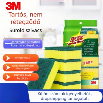 Konyhai súroló szivacs abrazív réteggel, mosogatáshoz
