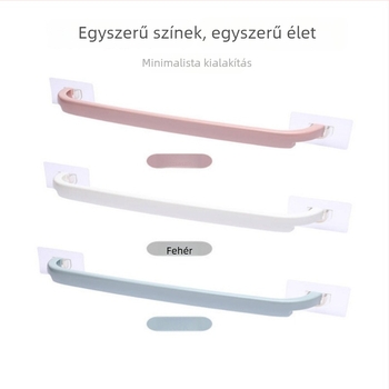 Fúrás nélküli törölközőtartó és tárolópolc fürdőszobába és konyhába, tartó papucsokhoz