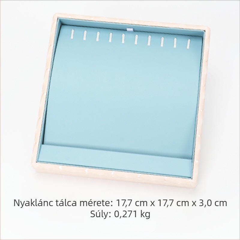 PU bőrből készült ékszertálca pikkelymintázatú, integrált kiállítófelülettel gyűrűknek, nyakláncoknak és gyöngyös ékszereknek