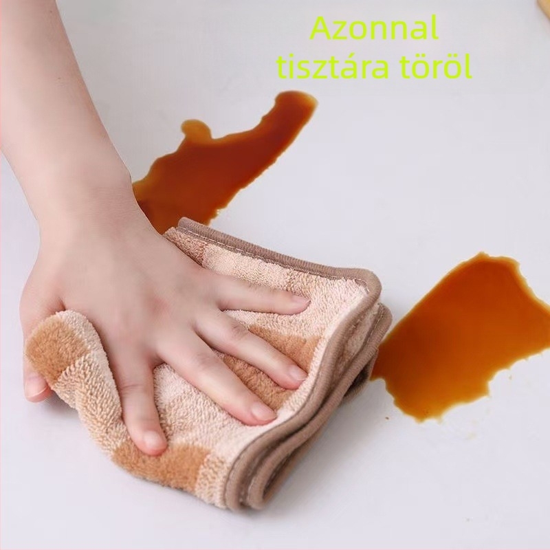 25x25 cm kétoldalas korall velúr konyharuha, vastagított, olajálló, akasztható