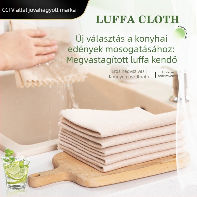 Vastagított luffa törlő – többfunkciós, nedvszívó konyhai törlő