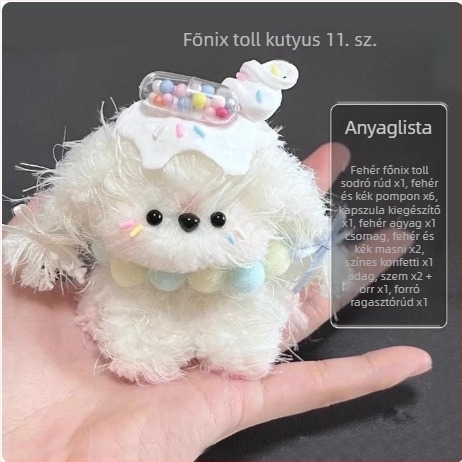 Kézzel készített plüss kutya medál