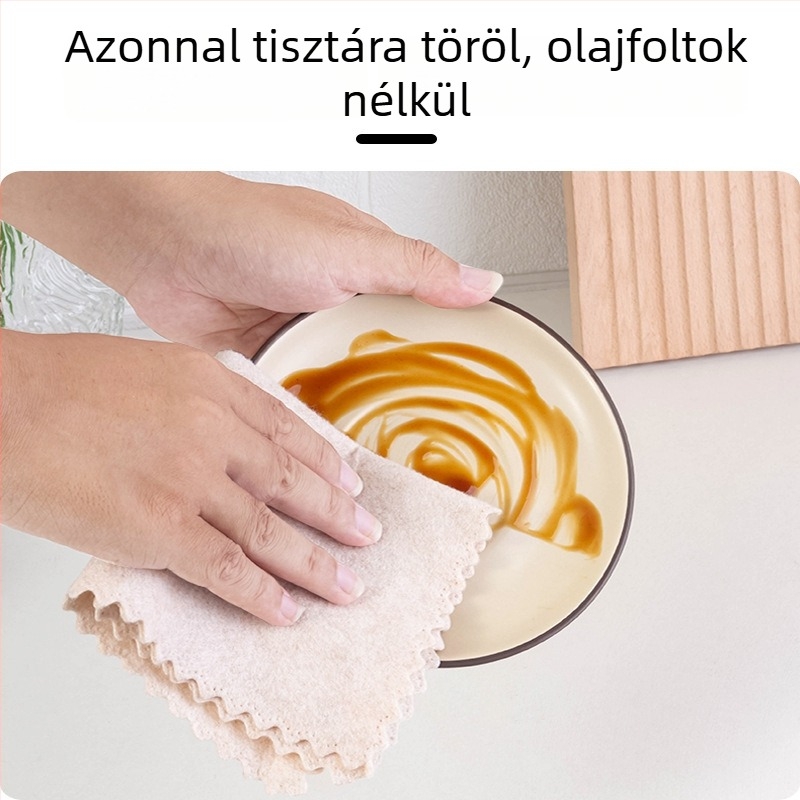 Háztartási luffa tisztító kendő, vastagított kivitel, zsírtalanító, egyszerű mosogatáshoz, nedvszívó, konyhai tisztításra, rostos tisztítás