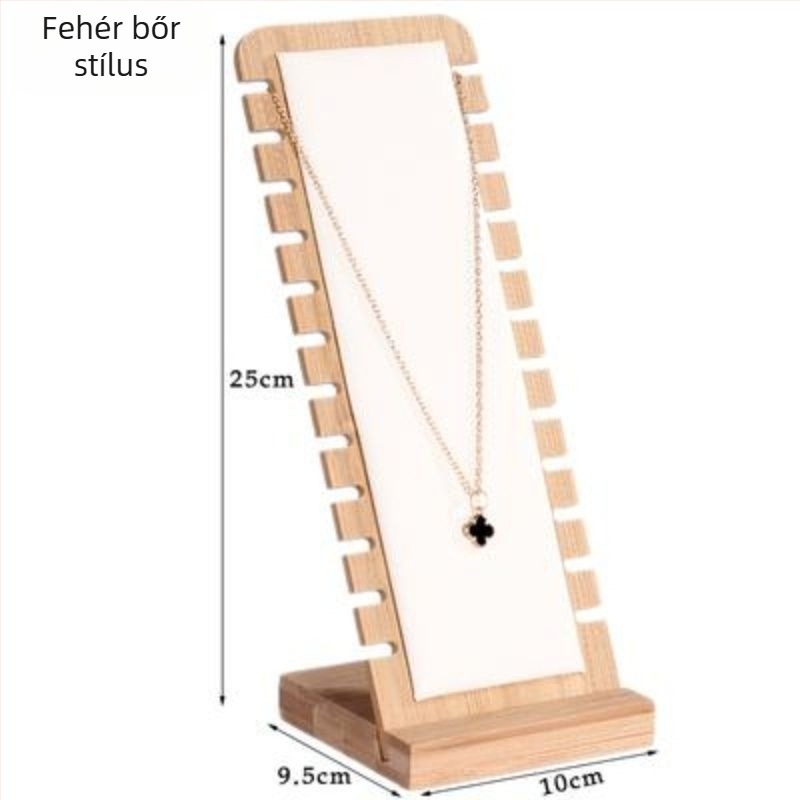 Bambuszfa nyaklánc kiállítási tálca elegáns állvánnyal
