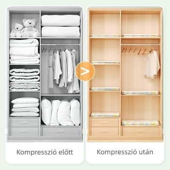 Storage Doctor Vastagított vákuum-kompressziós táska ruhákhoz és paplanokhoz, 100×80 cm