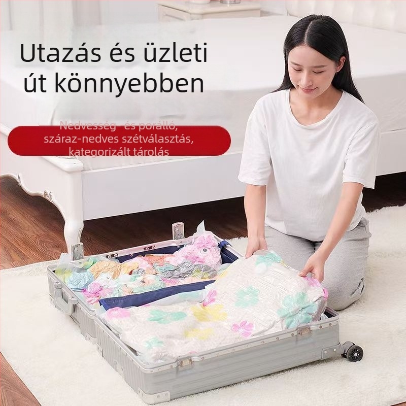 Storage Doctor Vastagított vákuum-kompressziós táska ruhákhoz és paplanokhoz, 100×80 cm