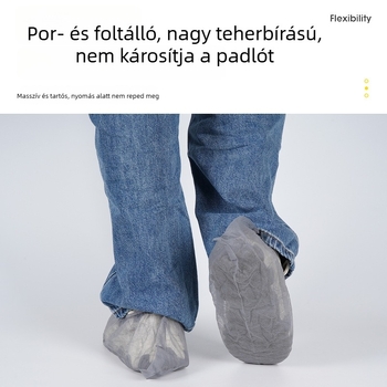 Egyszer használatos, nem szövött anyagból készült cipővédők, vastított és kopásálló, beltéri otthoni használatra, vízálló és csúszásmentes, húzható kialakítás vendégek számára