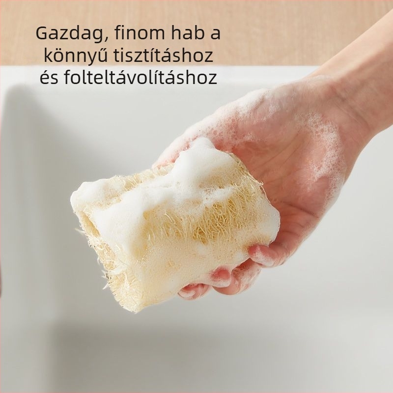 Természetes luffa mosó- és fürdőszivacsok, puha és kemény luffa szivacsok, olajat felszívó edénytisztító szivacsok, luffa alátétek tisztításához