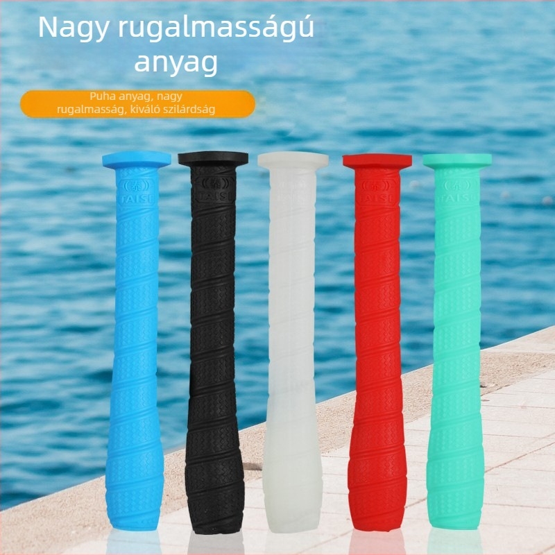 Horgászbot nyélvédő burkolat, 3. generáció, 18 cm, szilikon markolat, vastagabb stopper