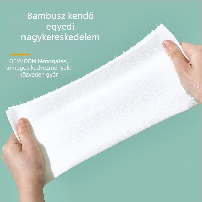 Bambuszrostból készült egyszer használatos konyhai kendő nedves és száraz tisztításra, testreszabott