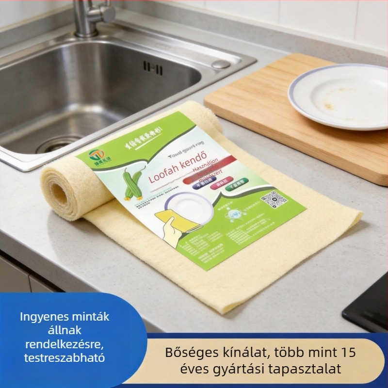 Arany luffa konyhai törlőrongy, nem szívja fel a zsírt, könnyen tisztítható