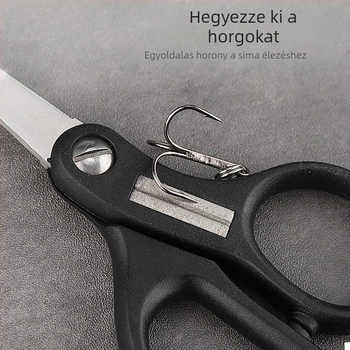 Többfunkciós hordozható horgászolló rozsdamentes acélból, zsinórvágóval