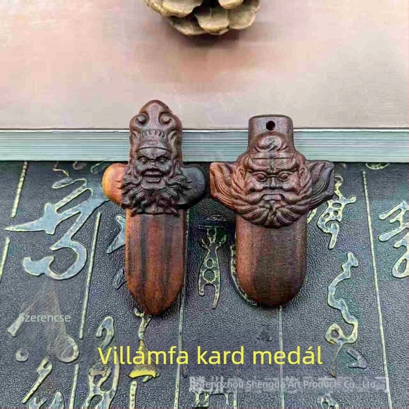 Őszibarackfa Zhong Kui kard medál, taoista háztartási kiegészítő, két stílus, hordozható