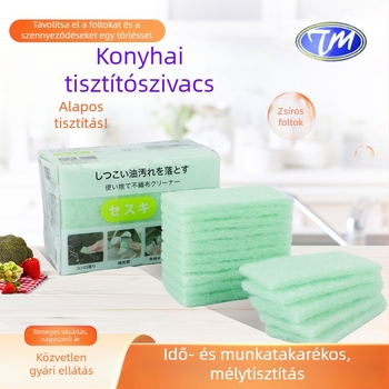 Konyhai tisztító durva szivacs, egyszer használatos, nem szőtt anyagból