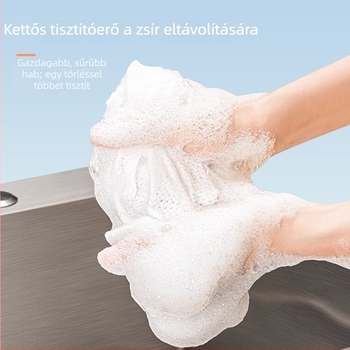 Mosogatókendő beépített tisztítószerrel, mikroszálas, olajálló és fertőtlenítő, kockás mintázat, konyhai segítő