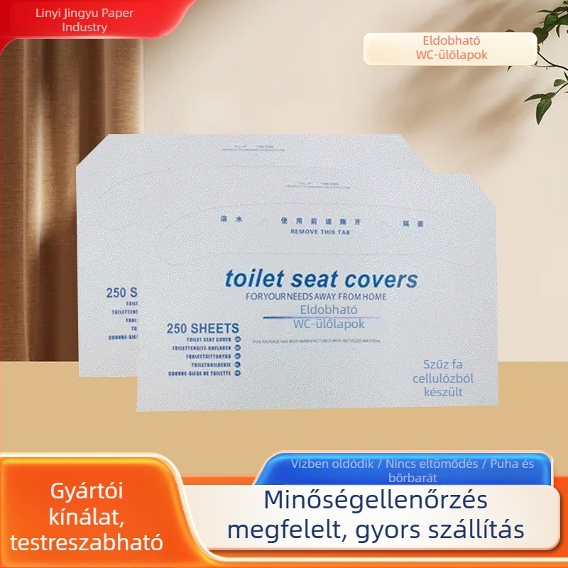 Egyszer használatos WC-ülésfedők fa rostos papírból, 200 darab
