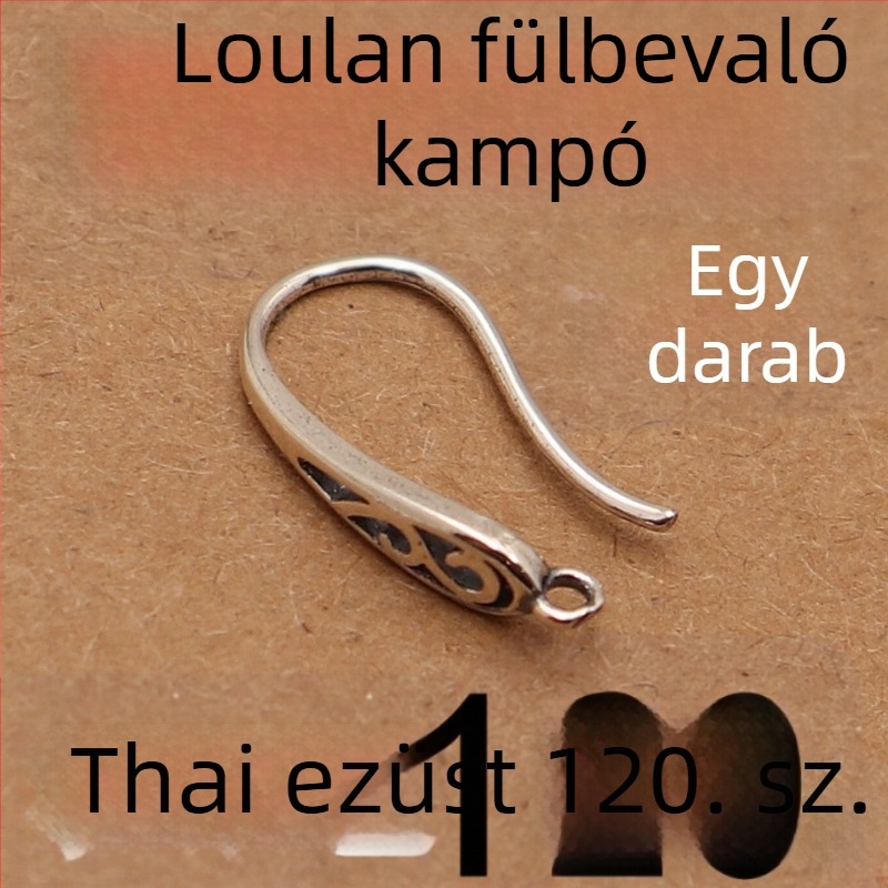 925-ös ezüst – fülhorgok kivágott mintázattal, retro Loulan stílusú kézzel készített fülbevalók bojtokkal