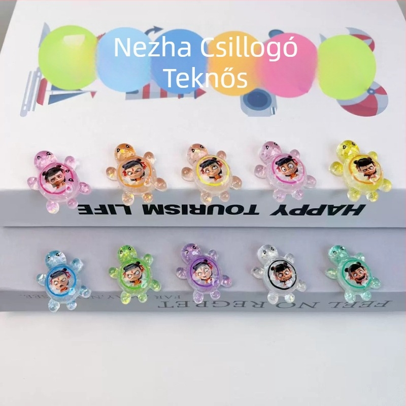 Prémium csillogó gyanta teknős — karikatúra stílusú DIY telefon tok kiegészítők, kézzel készített gyanta mini teknős dísz
