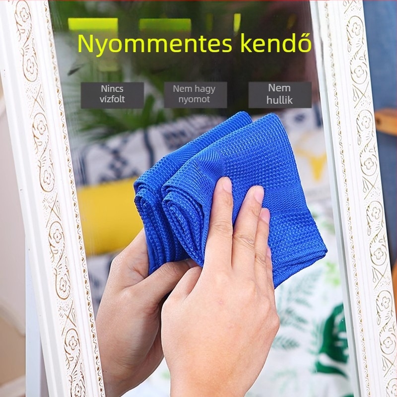 Üvegtisztító mikroszálas kendő, szálmentes, nedvszívó, gyorsan száradó, több színben, vízfolt-mentes, ablakokra és tükrökre