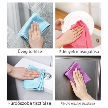 Mikroszálas törölköző hal pikkely mintával üveg tisztítására, konyhai használatra, kiváló nedvszívás, nem hullik, olajat taszító, mosogatáshoz
