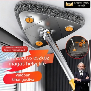 Ablaktisztító hosszú nyéllel, érintésmentes vízkinyomóval