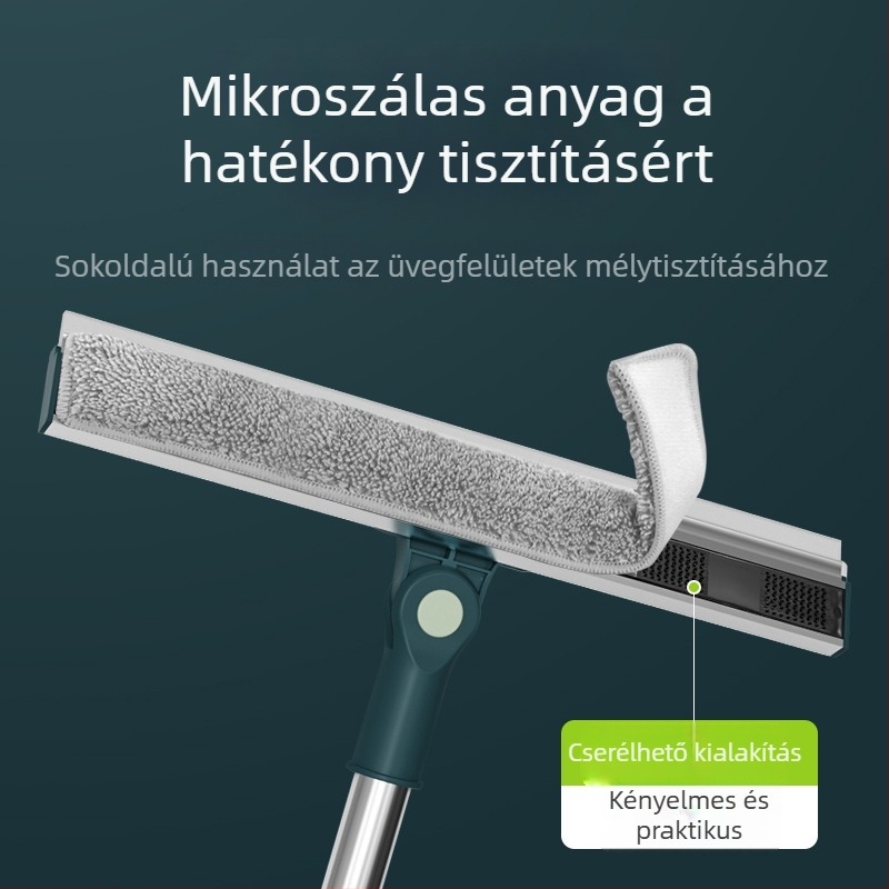 Bao Shijie Hosszú fogantyújú alumínium üvegtisztító, kétoldalas ablaktisztító eszköz magas helyekre