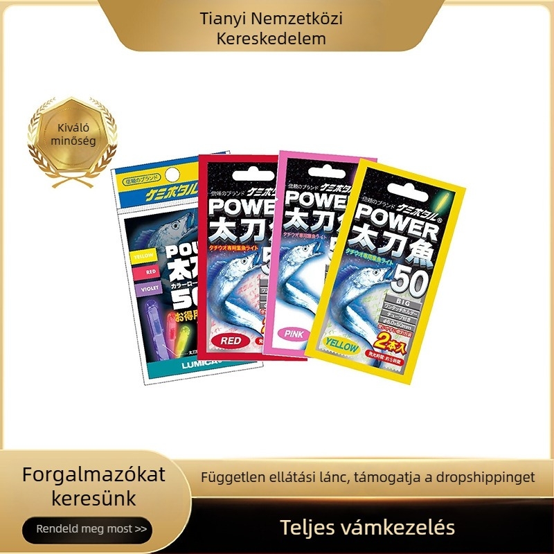 Lumica Power fluoreszcens csali pálca Swordfish és Hairtail számára, tengeri, éjszakai, hajó és jég horgászat, 2 darab, 50
