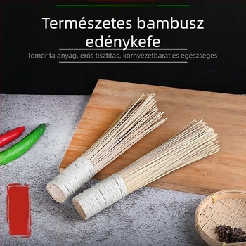 Bambusz fazékecset, szakácsoknak szánt konyhai ecset, bambusz szövött kivitelben