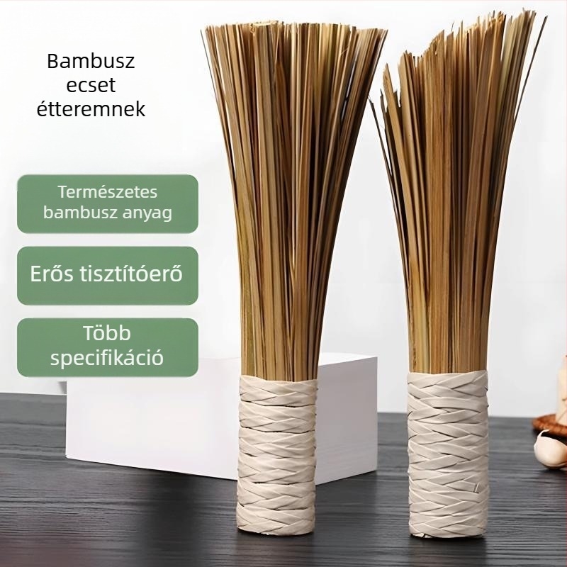 Bambusz fazékecset, szakácsoknak szánt konyhai ecset, bambusz szövött kivitelben